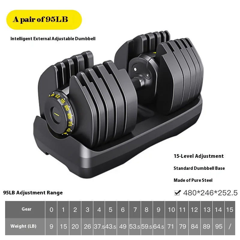 Pro-Grade Steel Adjustable Dumbbells